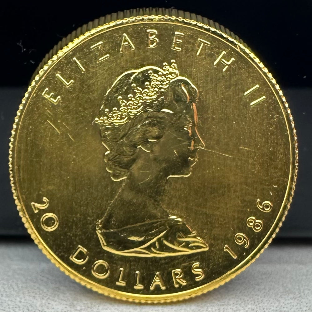 1/2oz .999Au Canadian Maple Leaf 1986