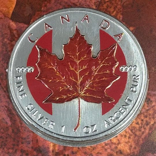 1oz .999Ag Colorized Maple Leaf 1999