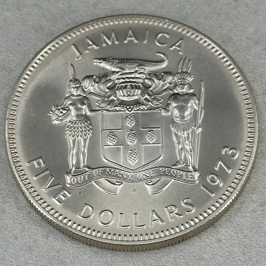 41,48g .925s 5 Dollars Jamaica 1973