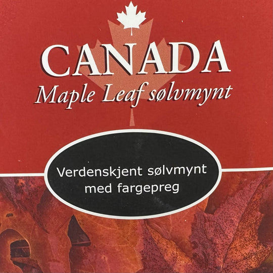 1oz 999Ag Colorized Maple Leaf 1999