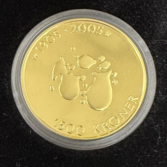 16,96g .917Au (1/2oz)(SPOT+2%) 1500KR 2004 Hundreårsmarkeringen i kapsel