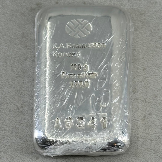 100g .999Ag KAR Barre