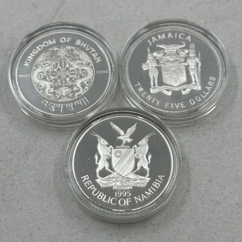 78,4g .999Ag Net (SPOT) 3stk Minnemynter FN 50år 1995
