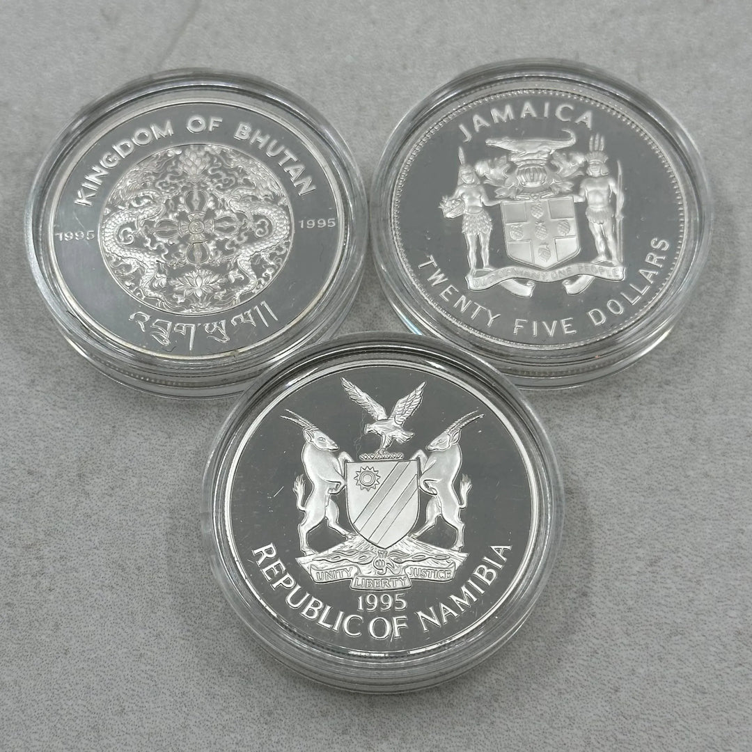 78,4g .999Ag Net (SPOT) 3stk Minnemynter FN 50år 1995