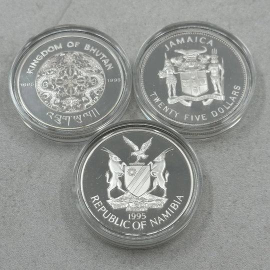 78,4g .999Ag Net (SPOT) 3stk Minnemynter FN 50år 1995