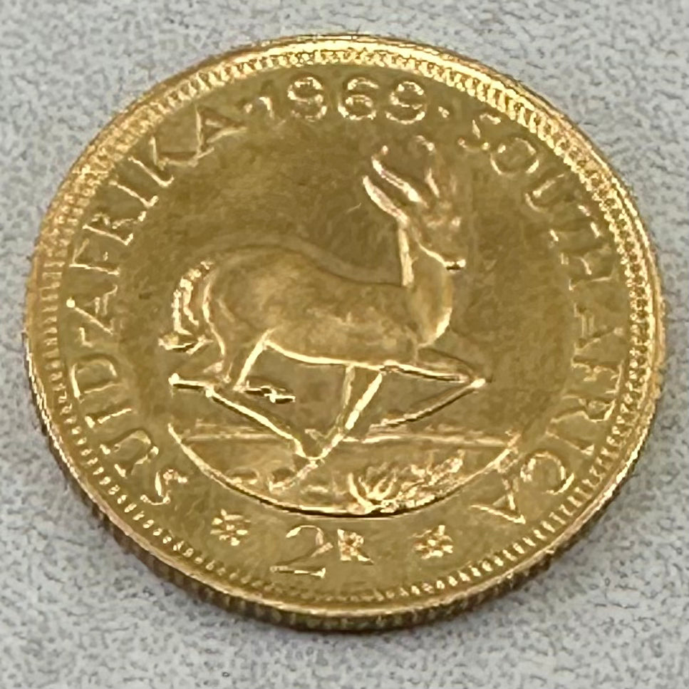 7,98g .917Au 2Rand Sør Afrika 1969