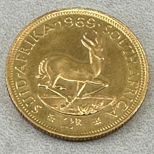 7,98g .917Au 2Rand Sør Afrika 1969