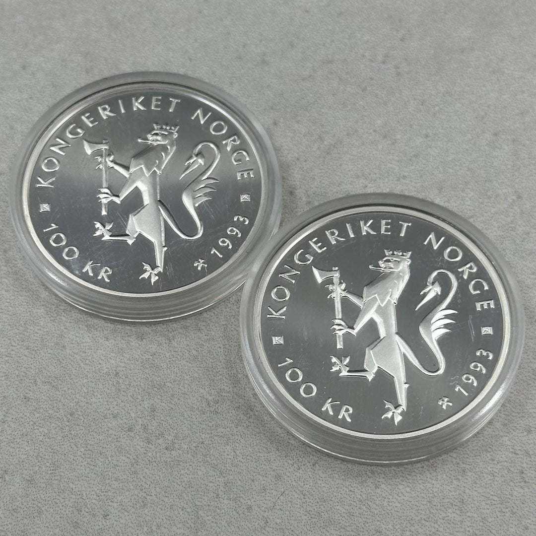 2oz .999Ag(NetWeight)100kr Norge x 2