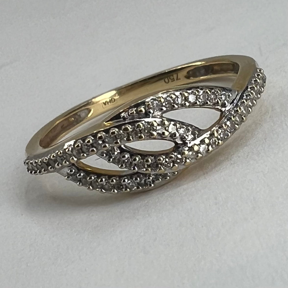 18K gullring m/diamanter