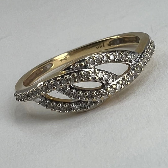 18K gullring m/diamanter