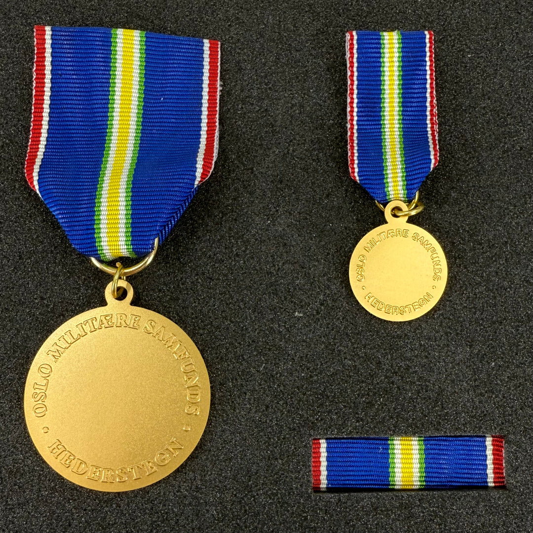 Oslo Militære Samfunds Hederstegn m/miniatyr og båndstripe