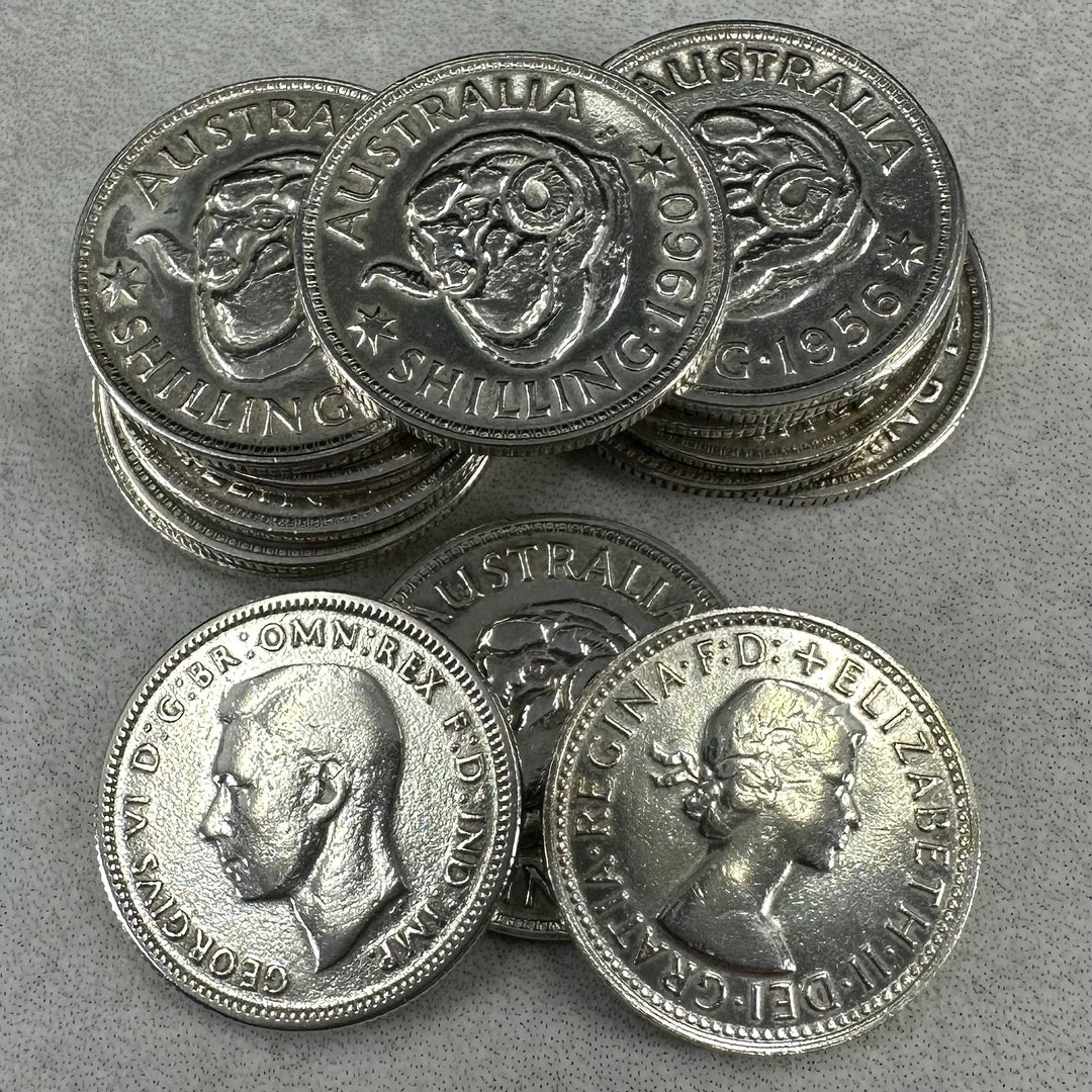 90,4g .500Ag 1Shilling Australia 1946-61(King Georg/Queen Elisabeth)