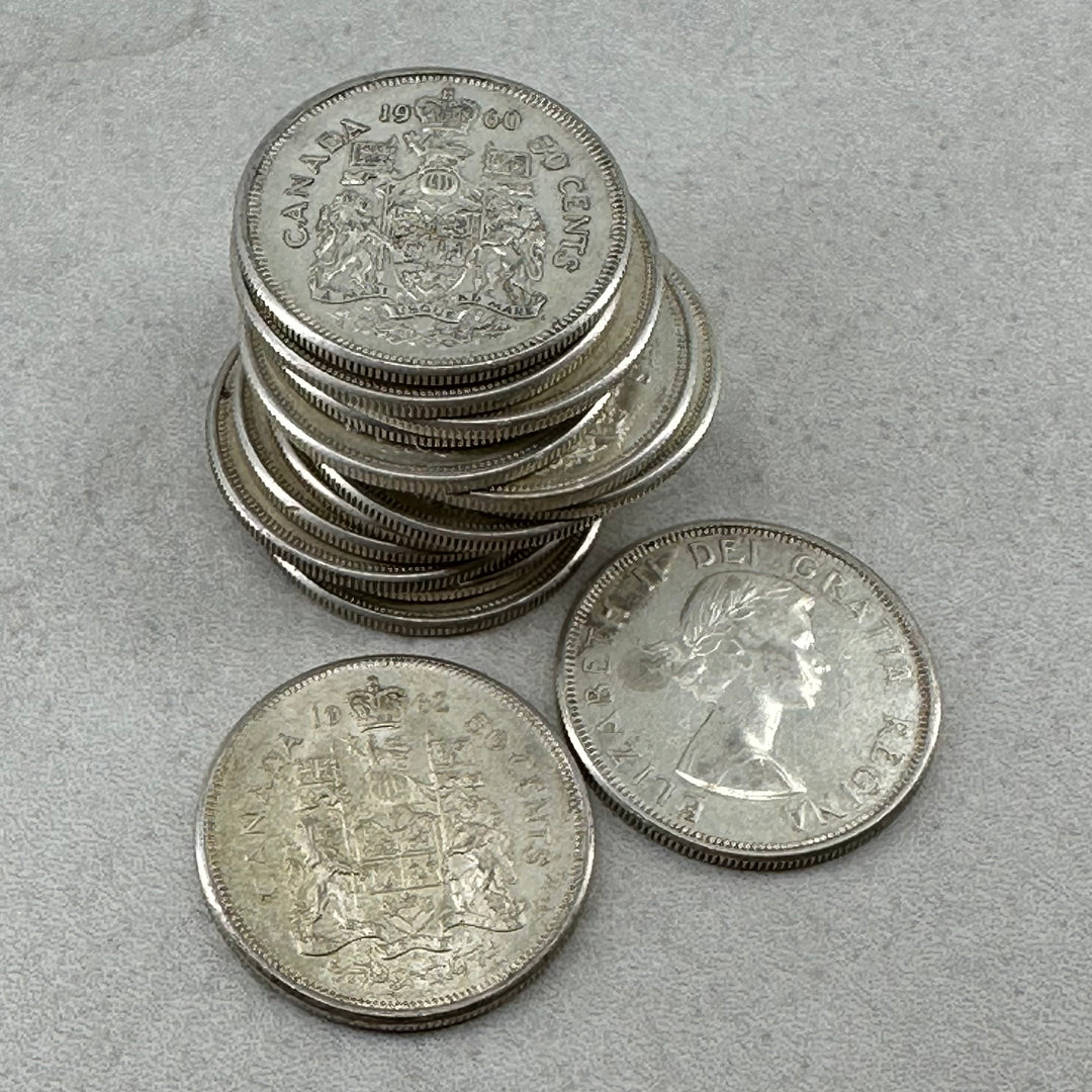 138,92g .999Ag(NetWeight)50Cent Canada 1959-64 Queen Elisabeth II