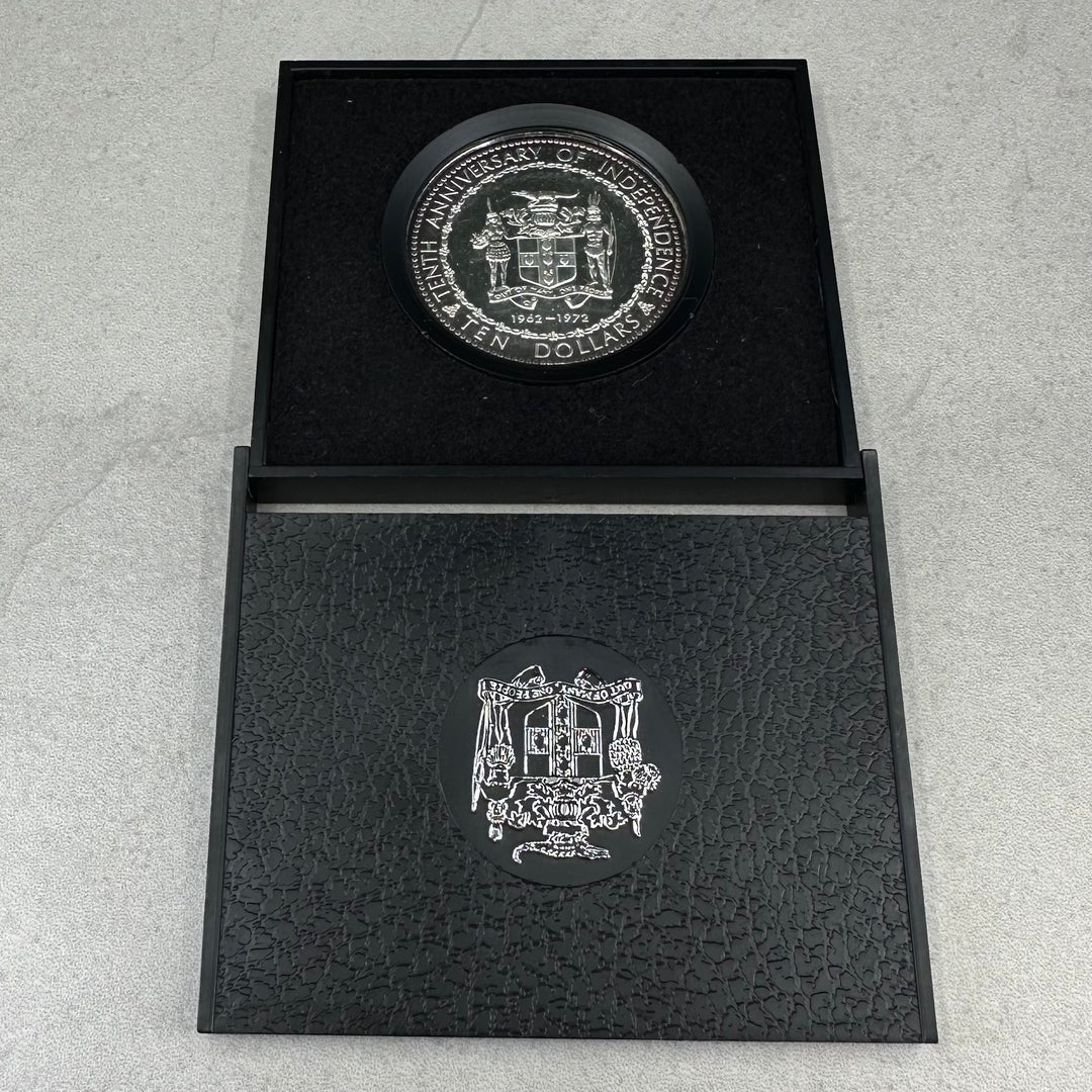 49,2g .925Ag 10 Dollar Jamaica 1972(m/stativ.serfikat og eske)