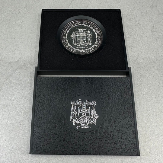 49,2g .925Ag 10 Dollar Jamaica 1972(m/stativ.serfikat og eske)