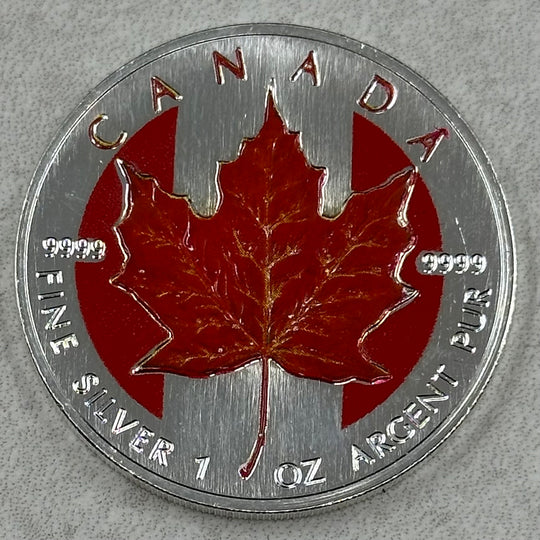 1oz .999Ag Coloured Maple Leaf 1999