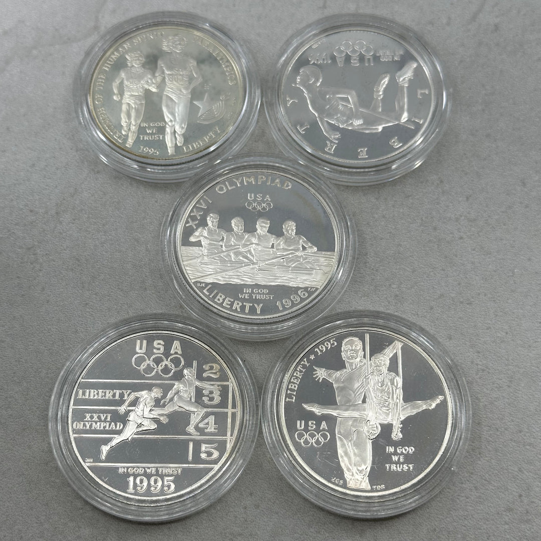 136.5g .900Ag (Spot) 5x$1 1995 Atlanta Centennial Olympics