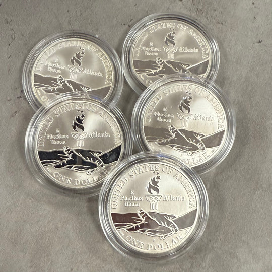 136.5g .900Ag (Spot) 5x$1 1995 Atlanta Centennial Olympics