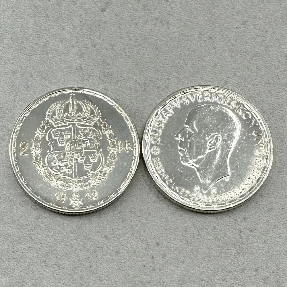 140g .999Ag (SPOT) 25STK 2 Kroner Sverige 1942-1950 (Renset)