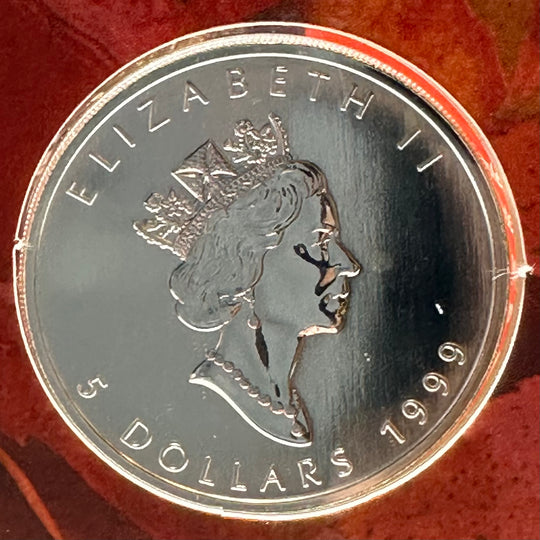 1oz 999Ag Colorized Maple Leaf 1999