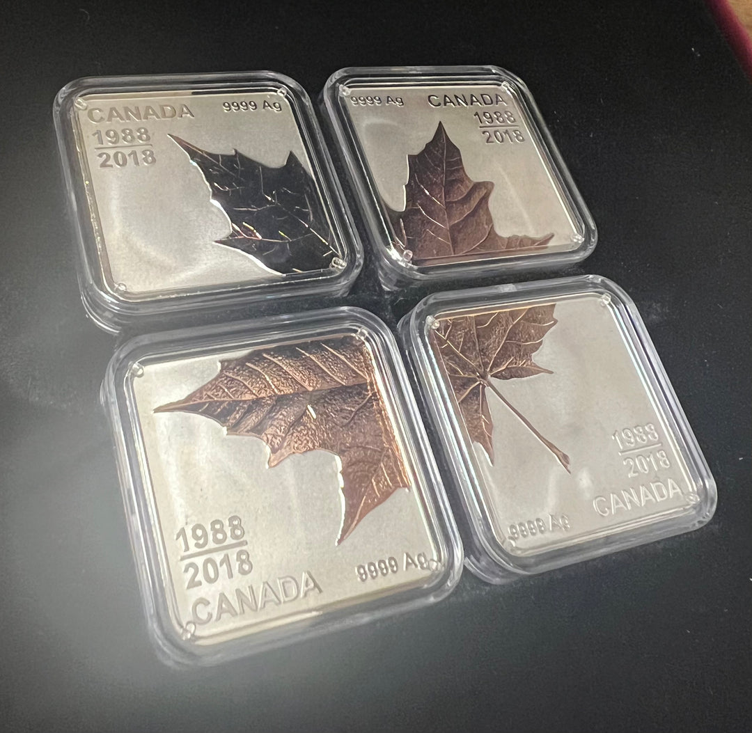 47.2g .999Ag 2018 Maple Leaf Quartet - 30 years 1988-2018 Gold plated