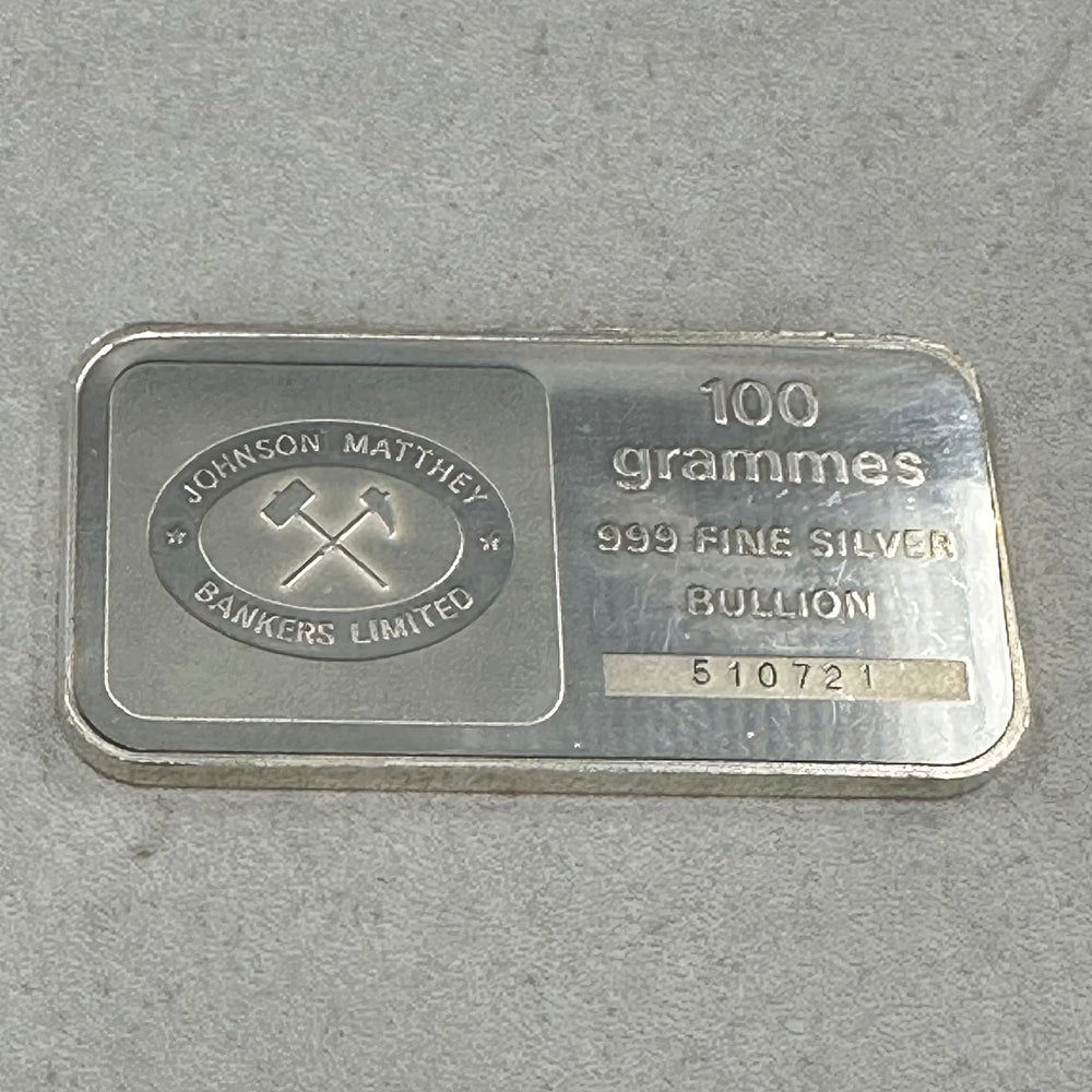 100g .999Ag Johnson Matthey Bullion