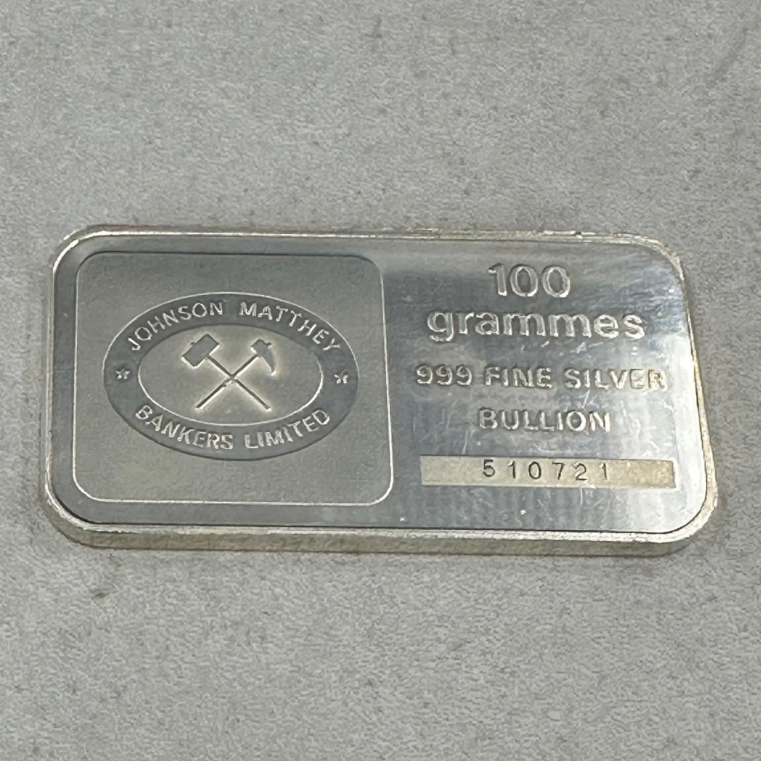 100g .999Ag Johnson Matthey Bullion