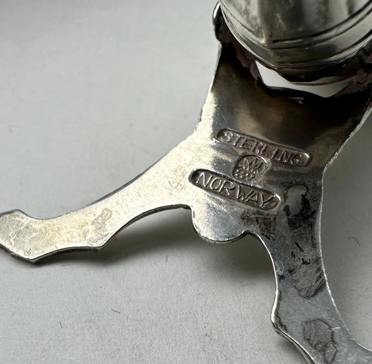 925s salt & pepperbøsse i Dragemønster ca 58mm høye