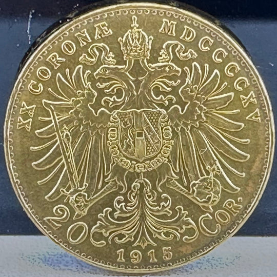 6,77g .900Au 20Corona Østerrike 1915