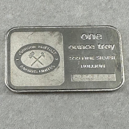 1oz .999Ag Johnson Matthey Barre