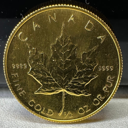 1/2oz .999Au Canadian Maple Leaf 1986
