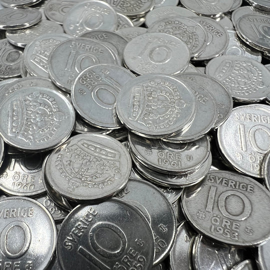 72g .999Ag (Net) SPOT 125stk 10Øre Sverige 1953-69