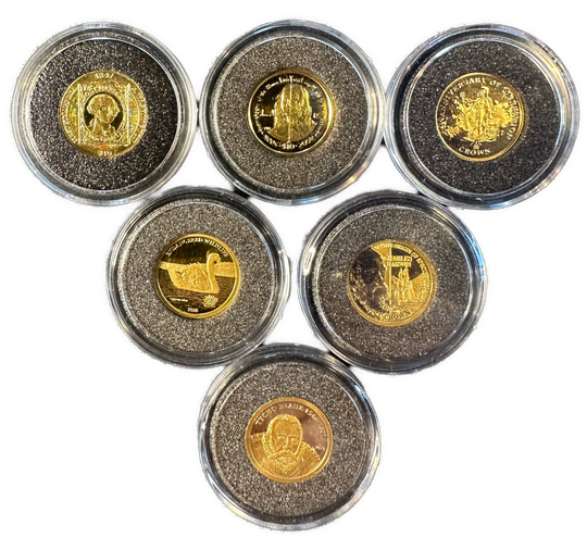 7.44g .999Au SPOT (6x1/25oz) Div. minnemynter fra hele verden