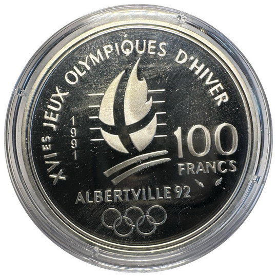 22.2g .900Ag (SPOT) 100 Francs Albertville 92