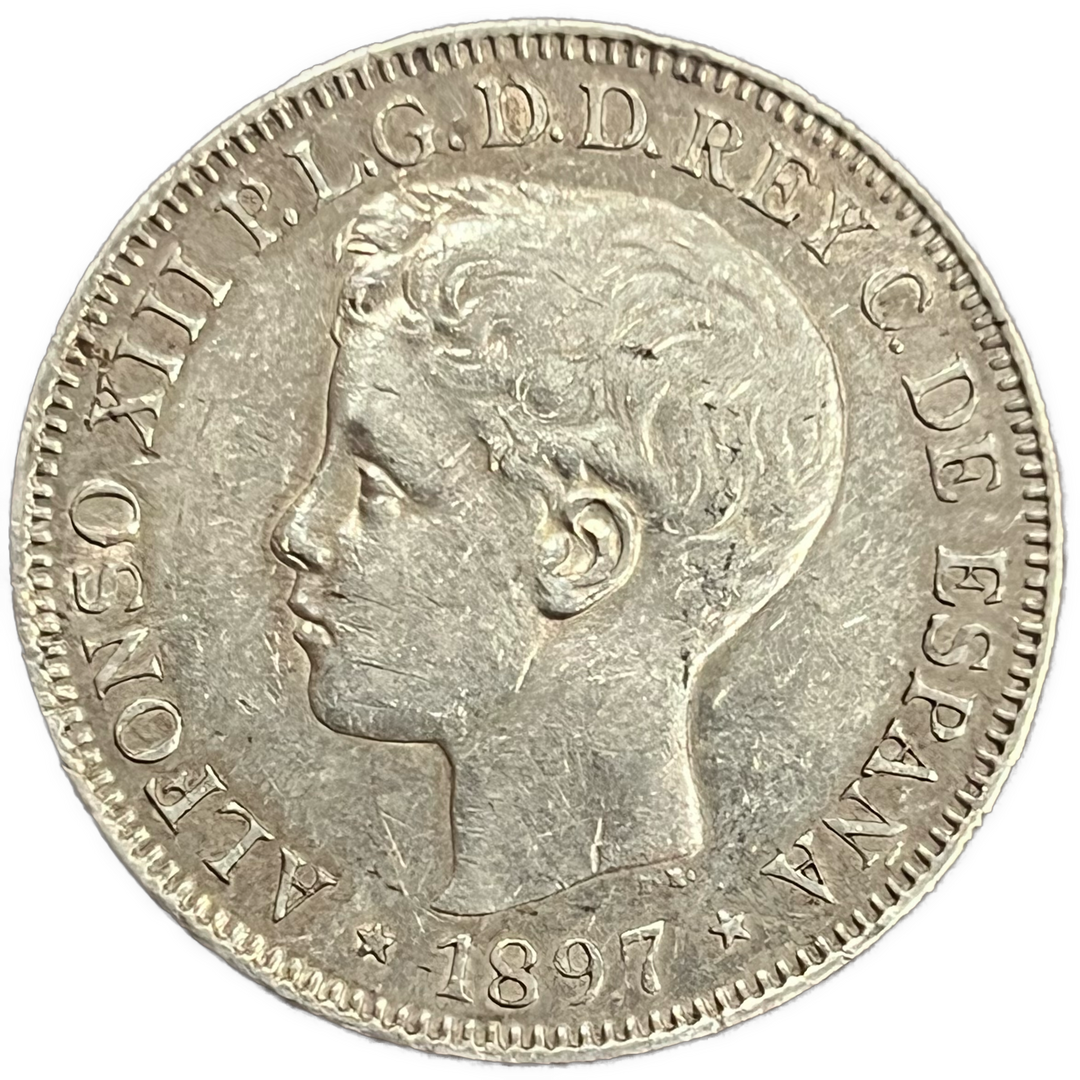 1 Peso 1897 Phillipines/Spain Kv.1