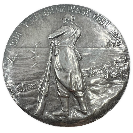 Slaget ved Yser 1914 1.verdenskrig Belgisk minnemedalje i sølvforgylt kobber