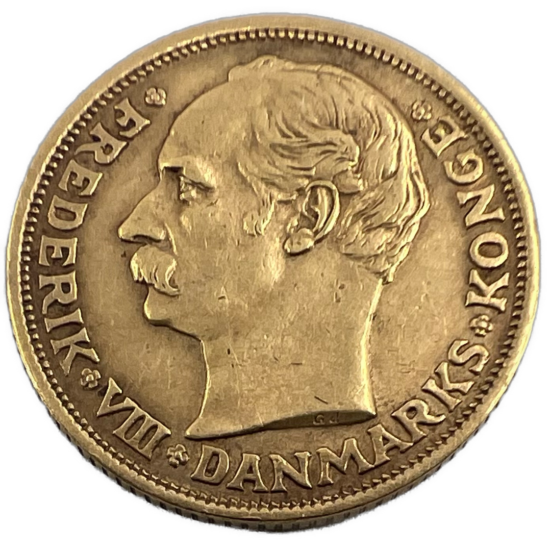 4.4g .900Au (SPOT) 10KR 1909 Danmark