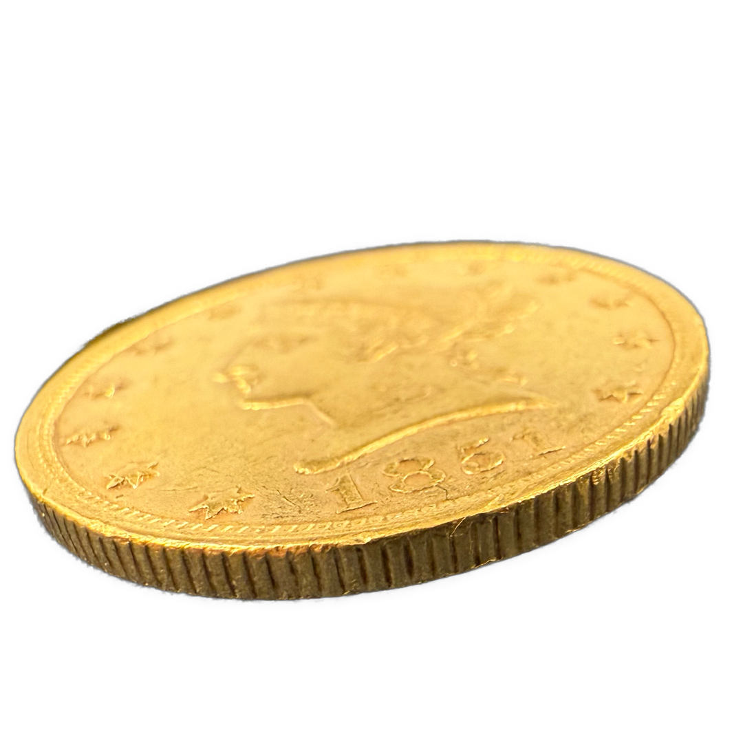 16.7g .900Au (Spot+3%) $10 1852 Liberty Head