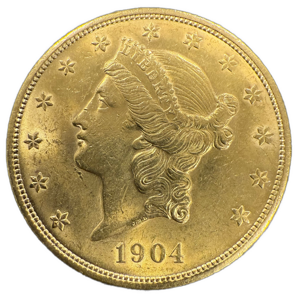 33.4g .900Au (Spot+2%) $20 1904 Liberty Head