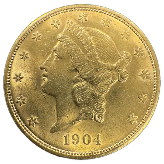 33.4g .900Au (Spot+2%) $20 1904 Liberty Head