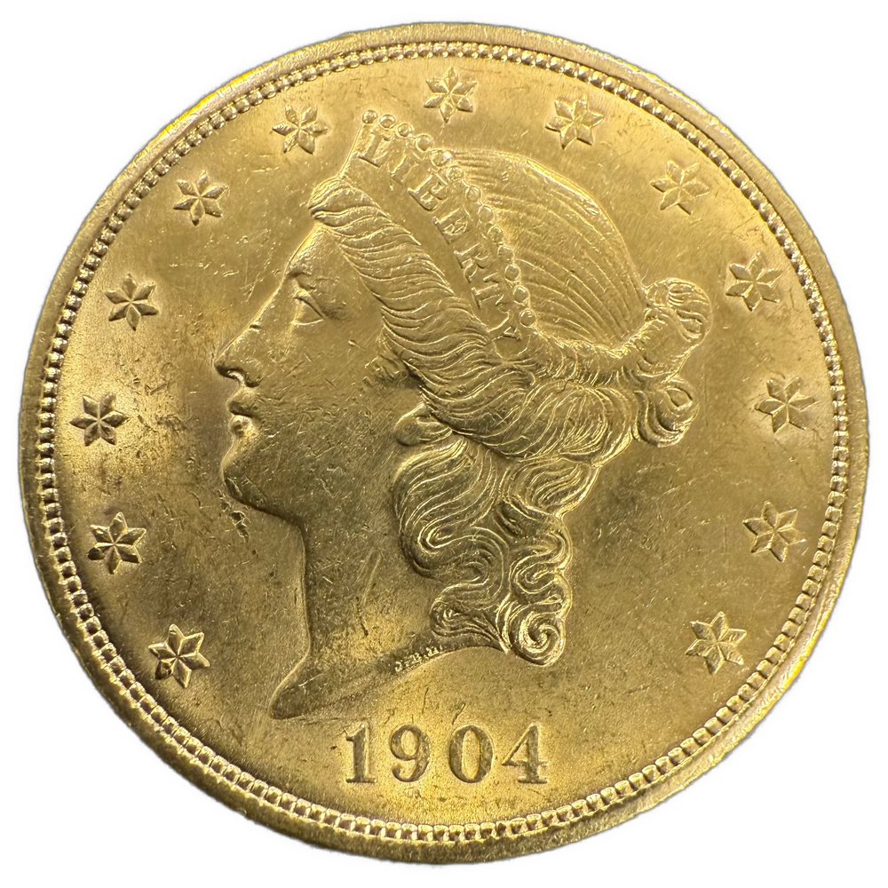 33.4g .900Au (Spot+2%) $20 1904 Liberty Head