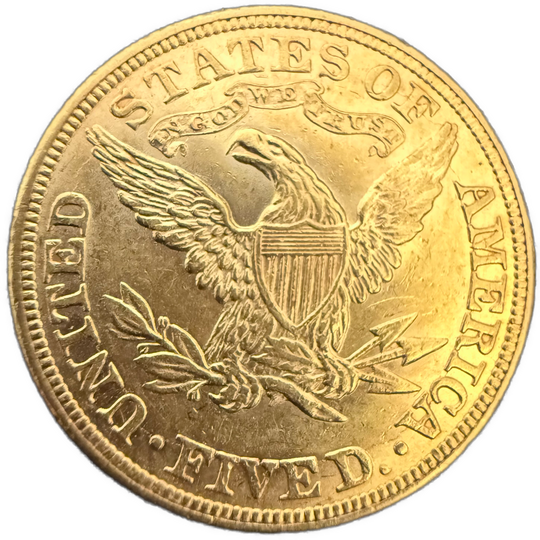 8.35g .900Au (Spot+2%) $5 1886 Coronet Head USA