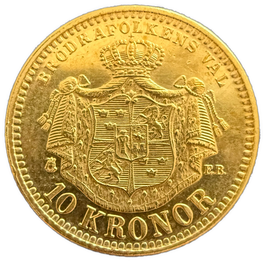 4.48g .900Au (Spot+2%) 10KR 1901 Sverige