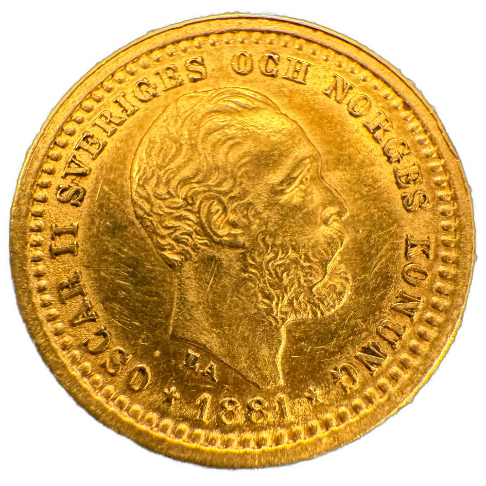 2.24g .900Au (Spot+2%) 5KR Sverige 1881