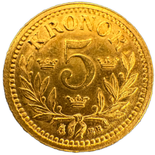 2.24g .900Au (Spot+2%) 5KR Sverige 1881