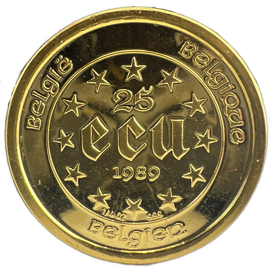 1/4oz .999Au (SPOT) 1989 25Ecu Belgium «Diocletian»