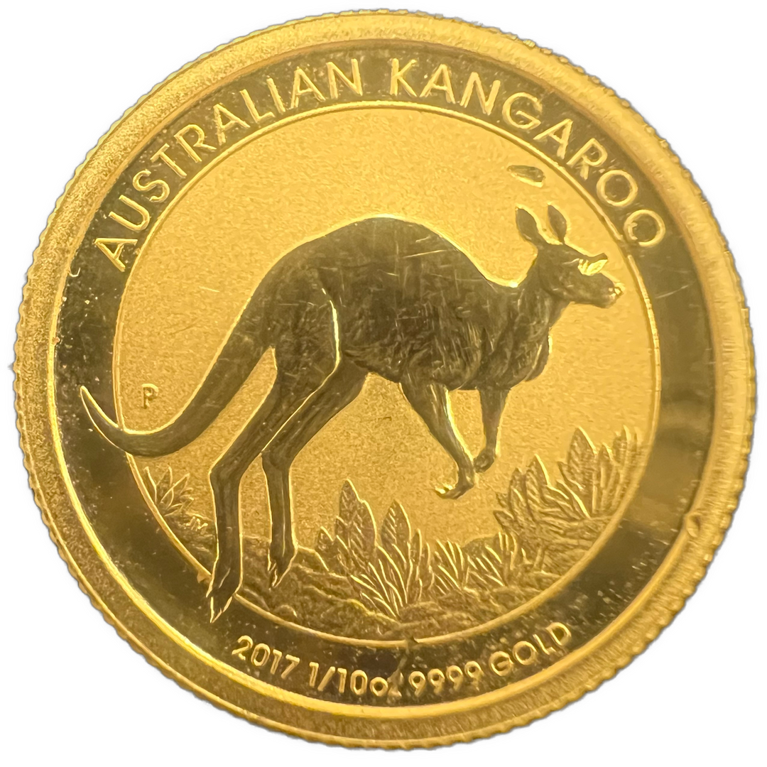 1/10oz .999Au 2017 Kangaroo Australia (merker/flekker)