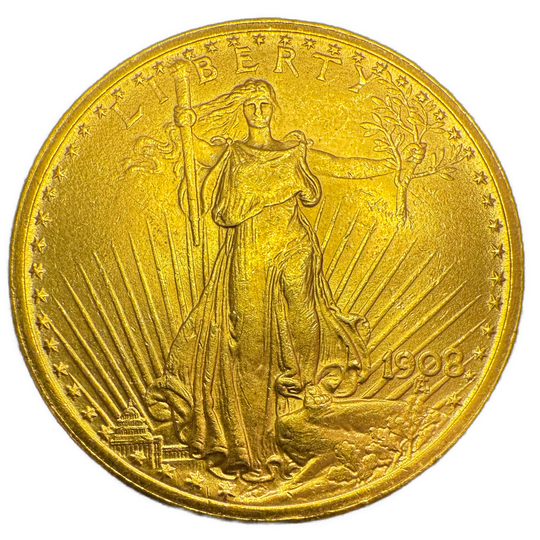 33.4g .900Au (Spot+2%) 1908 Saint-Gaudens Double Eagle Kv1+/01