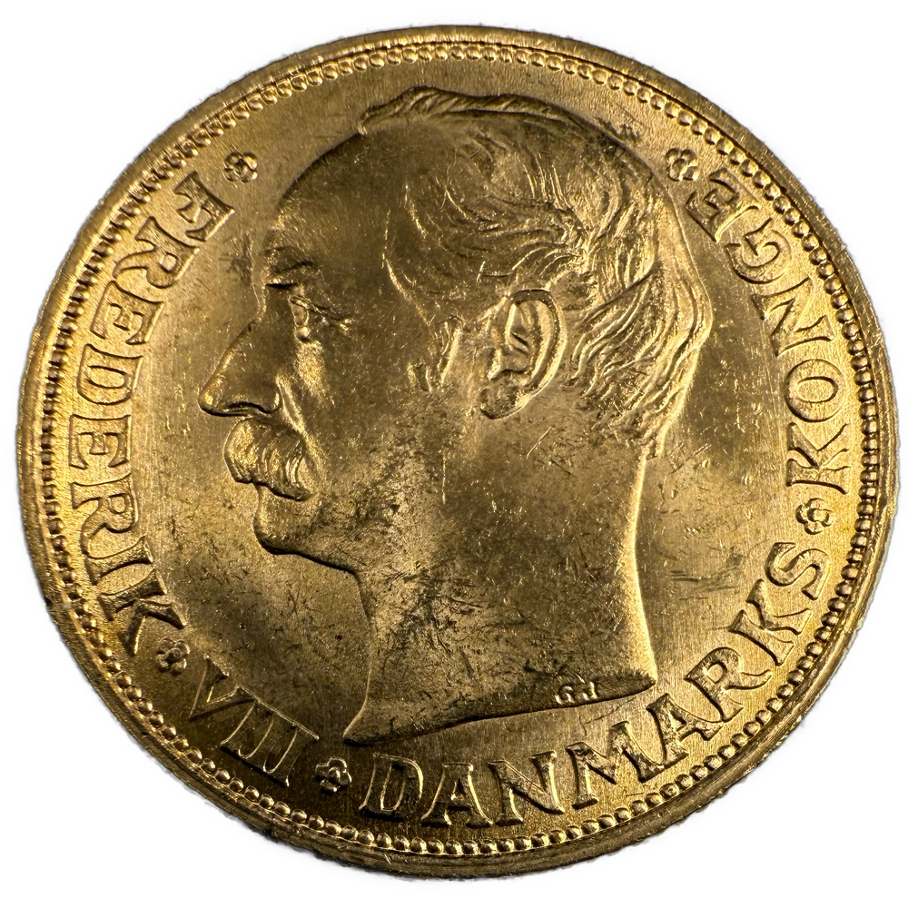 8.96g .900Au (Spot+2%) 20KR 1908 Danmark Kv.01