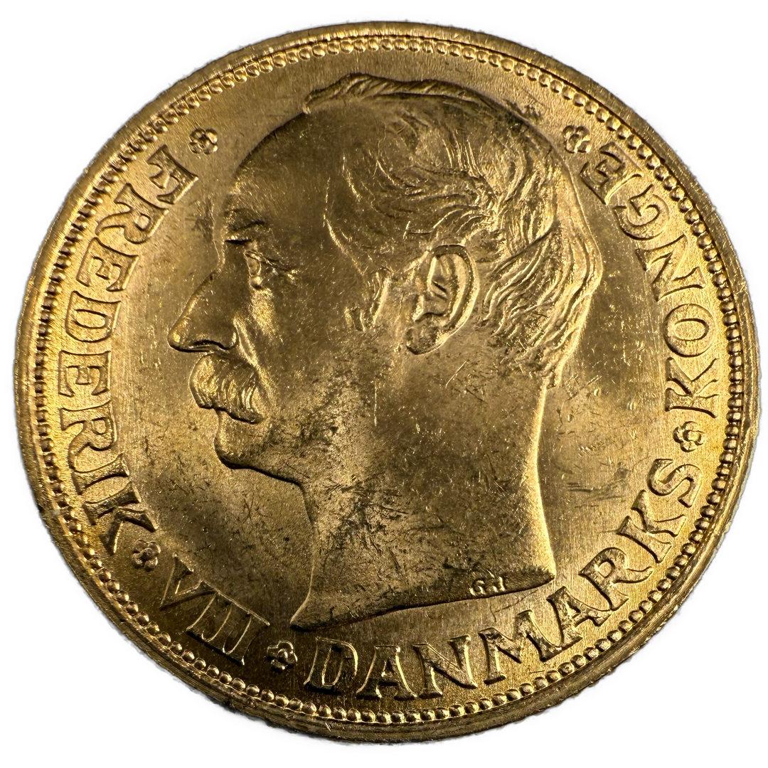 8.96g .900Au (Spot+2%) 20KR 1908 Danmark Kv.01